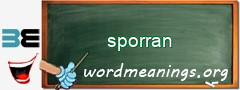 WordMeaning blackboard for sporran